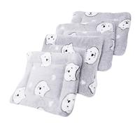 MOTHNUR 4pcs Guinea Pig Blanket Pet Warm Sleep Pad Wool Bedding Mat Small Animal Cage Liner Soft Grey Bear Head s Size for Hamster Rat Cage