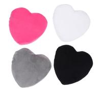 MOTHNUR 4pcs Heart-shaped Cotton Powder Makeup Sponges for Natural Finish Fluffy Cosmetic Cushion for Foundation Concealer Blusher Washable and Skin-friendly Beauty Tools