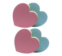 MOTHNUR 4Pcs Heart Shaped Memo Notes Self-adhesive Stickers Portable Removable Pads for Office School Students with Strong Adhesive and Bright Pastel Colors