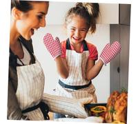 MOTHNUR 4pcs Heat Resistant Oven Mitts Polyester Baking Gloves for Boys and Protective Kitchen Gloves for Cooking Grilling Microwave Use Lightweight