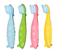 MOTHNUR 4pcs Large Giant Toothbrush Balloon Party Decoration Set with Yellow, Pink, Blue, Green - ’ Care Theme Props for Birthday and Photo Booth Events
