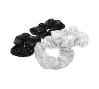 MOTHNUR 4pcs Large Intestine Hair Band Metallic Disco Ball Scrunchies Giant Glitter Elastic No Damage Hair Ties for Women Girls Party