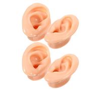 MOTHNUR 4pcs Lifelike Flexible Silicone Ear Model for Jewelry Display and Piercing Practice Soft Anatomical Ear Prop for Earrings Earbud Showcase and Acupuncture Training