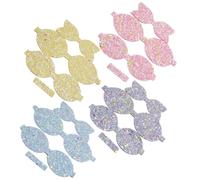 MOTHNUR 4pcs Luminous Sequin Hair Clips Bow Accessories for Glitter Shiny Fabric Sheet Hair Pin Material in Pink Blue Purple and Yellow for DIY Bow Making and Decor