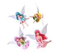 MOTHNUR 4pcs Mini Fairy Figurines Elegant Flower Fairy Decorations for Cake Toppers Micro Landscape Ornaments Versatile Desktop and Garden Statues Space Saving Fantasy Accessories