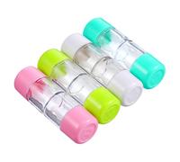 MOTHNUR 4PCS Mini Travel Rgp Hard Lens Cases Protective Storage Box for Contact Lenses with Transparent Colors Pink White Blue Green