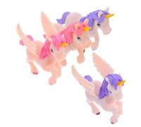 MOTHNUR 4pcs Mini Unicorn Ornaments Miniature Animals Figurines for Bonsai Garden and Fairy Decor Winged and Non Winged Pink Purple Models for Desktop Display
