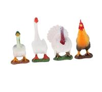 MOTHNUR 4pcs Miniature Poultry Figurines Set Realistic Farm Animal Models for Home Decor Educational Play Party Decorations Durable Plastic Chicken Duck Goose Statues