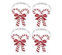 MOTHNUR 4pcs Napkin Buckle Holiday Xmas Decor Cane Party Silver Bow Buckle Holder Rings Christmas Napkin Ring Bands Rustic Cone Material Metallic Elegant Alloy