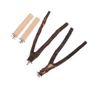 MOTHNUR 4pcs Natural Wood Bird Perch Sticks for Parrot Cage Wear-resistant Claw Grinding Rods Safe Chew for Bird Play Stand and Balance Exercise