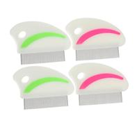 MOTHNUR 4pcs Pet Flea Removal Comb Stainless Steel Grooming Tool for Dogs and Cats Ergonomic Handle Efficient Dust and Dirt Cleaner Red Green