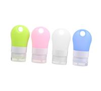 MOTHNUR 4pcs Portable Silicone Bottles Leakproof Travel Containers for Toiletries Home Use with Anti-deformation Soft Body in Pink Green Blue White