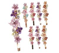MOTHNUR 4pcs Rhinestone Flower Hair Clips Decorative Side Bobby Pins for Women Vintage Style Hair Accessories for Weddings and Special Occasions