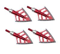 MOTHNUR 4PCS Screw Thread Broadheads Arrow Tips for Fiberglass Carbon Arrows Precision Archery Accessory for Compound Recurve Bows Red