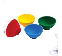 MOTHNUR 4pcs Silicone Bowls Mini Rice and Seasoning Bowls for in Yellow Green Blue Safe Easy Clean Training and