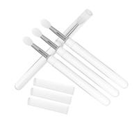 MOTHNUR 4Pcs Silicone Lipstick Brush with Transparent Handles and Caps Multi-function Lip and Eye Shadow Applicators for Professional Salon and Home Use Makeup Tools for Precise Lip Lines