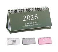 MOTHNUR 4pcs Small Desk Calendar Minimalist Flip Monthly Planner Compact Standing Desktop Organiser for Home Office School Daily Management in English
