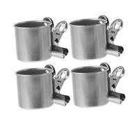 MOTHNUR 4pcs Stainless Steel Parrot Feeder Bowls with Secure Clips for Cage Attachment Multipurpose Bird Food and Water Bowls Suitable for Small Birds Like Parakeets Cockatiels Lovebirds