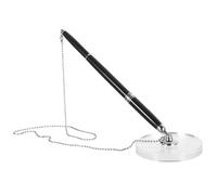 MOTHNUR 4pcs Wear-resistant Crystal Base Desk Pen with Chain and Stand for Executive Office Reception Secure Signature Ballpoint for Business Hotel Counter Use Smooth Ink Writing
