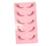 MOTHNUR 5 Pairs Fox Eye False Eyelashes with Plastic Rhinestone Embellishments Comfortable Chemical Fiber and Plastic Material Easy to Apply for Cosplay and Stage Eye Makeup