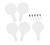 MOTHNUR 5 Pcs Double-Sided Mini Dry Erase Paddle Boards with Markers Lightweight Handheld Whiteboards for Students Teachers Space-Saving Portable Writing Tools for Classroom and Home Use