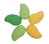 MOTHNUR 5 Pcs Mango-shaped Makeup Sponges Non-latex Face Powder Puff for Foundation Concealer Blusher Cream Highlighter Portable Cosmetic Props Random Color