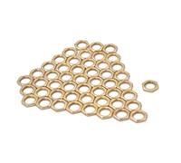 MOTHNUR 50 Pcs Gold Zinc Alloy Fine Tooth Thin Nut Inner for Guitar Bass Socket Jack Compatible with Instrument Mounting Accessories