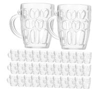 MOTHNUR 50pcs Miniature Beer Mug Transparent Plastic Tiny Cups for Dollhouse Accessories DIY Micro Landscape Props for Weddings Outdoor Parties and Birthday Decorations