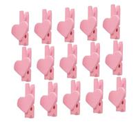MOTHNUR 50pcs Pink Heart-Shaped Wooden Clips Multipurpose Photo Holders for Tables Paper Clip Clamps for Office Memo Cards and Desktop Use