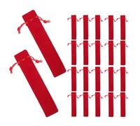MOTHNUR 50pcs Red Drawstring Pen Pouch Soft Velvet Protective Pen Bag Cases for Office School Decorative Holder with Secure Closure for Organized Workspace and Portable Writing Tools