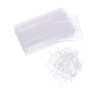 MOTHNUR 50pcs Transparent Plastic Retail Sign Clips with Double Button Lock Clear Price Tag Holders for Supermarket Bakery Convenience Store Shelves Space-Saving Label Display for