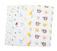 MOTHNUR 5pcs Cotton Gauze Face Towels Soft Absorbent Washcloths for Boy Girl Portable Multipurpose Towels for Home Travel Bathroom Kitchen Random Cute Patterns