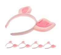 MOTHNUR 5pcs Pig Ears Headbands Animal Hairband for Cute Costume Accessory Animal Ears Headwear for Halloween Christmas Birthday Party Cosplay and Stage Performance