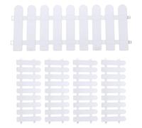 MOTHNUR 5pcs Plastic Garden Picket Fence White Decorative Lawn Protective Edging Panels 50cm X 20cm Reinforced Plastic Garden Border for Outdoor Patio and Flower Bed