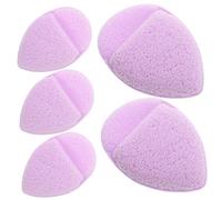 MOTHNUR 5pcs Purple Water Drop Facial Cleansing Sponges Exfoliating Scrubber Gloves for Deep Cleaning and Makeup Removal Reusable Face Pads for Daily Skin Care