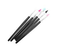 MOTHNUR 5pcs Silicone Eyeshadow Brush Set Non-stick Lip Brush Cosmetics Makeup Applicator for Women Pink Translucent Green Black for Precise Eye Makeup Application