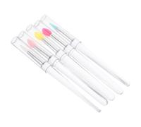 MOTHNUR 5pcs Silicone Lip Applicator Brushes with Transparent Handle Reusable Soft Rounded Heads for Lip Balm Eyeshadow Blush Application Portable Makeup Tool for Home and Travel