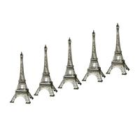 MOTHNUR 5pcs Small Metal Eiffel Tower Figurine Set, 8Cm Retro Bronze Decorative Models for Home Décor, Unique Parisian Architecture Souvenir for Living Room and Office Display