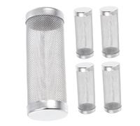 MOTHNUR 5pcs Stainless Steel Fish Tank Filter Mesh Guard Cylinder Intake Strainer with Inner Diameter Aquarium Inlet Cover for Shrimp and Fry Protection Quiet and Easy Maintenance