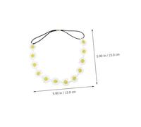 MOTHNUR 5PCS White Small Daisy Flower Hairbands for Comfortable Outdoor Hair Accessories Elegant Fresh Floral Headbands with Yellow Center Charming Lightweight Headdresses