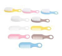 MOTHNUR 5sets Care Set Soft Hairbrush and Scalp Comb for Newborn Boy Girl for Cradle Cap Removal and Gentle Massage During Bathing Nursery in Blue Pink Yellow White Brown