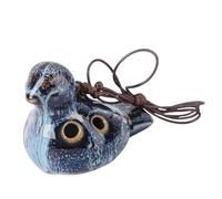 MOTHNUR 6-hole Ceramic Bird Ocarina Flute with Portable Neck Strap, Wind Instrument for Beginners and Adults, Miniature Music Decor for Travel and Performance Random Color