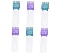 MOTHNUR 6 pcs Hair Dye Root Applicator Bottles with Graduated Scale Plastic Comb Tip Design for Precise Hair Coloring Reusable Lightweight Bottles for Home and Salon Use Deep Green and