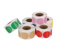 MOTHNUR 6 Rolls Writable Round Kraft Paper Labels Self-Adhesive Circle Stickers for Jam Jar Sealing Food Marking Coding Office Classroom Use with Oil-Resistant Surface