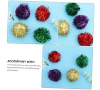 MOTHNUR 60pcs Interactive Tinsel Balls Cat Glitter Pom Poms for Cats Multi-color Sparkle Balls for Chase and Exercise Fun