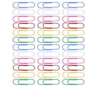 MOTHNUR 60Pcs Multicolored Plastic Coated Paper Clips 10Cm Assorted Color Binder Clips for Office, School, and Personal Use with Decorative Function