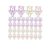 MOTHNUR 60pcs Tulip Shaped Metal Paper Clips Colorful Decorative Binder Clips for Office and School Document Organization for Easy Sorting and Secure Hold