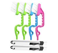 MOTHNUR 6pcs Crevice Cleaning Brushes with Long Handles for Narrow Gaps and Window Grooves Hard-bristled Small Scrub Brushes for Kitchen Stove and Home Dust Removal