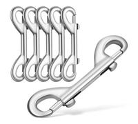MOTHNUR 6pcs Double Ended Bolt Snap Hooks Zinc Alloy Trigger Clips for Dog Collar Hardware Secure Dual Attachment Pet Snap Clips for Leashes Key Holders Camping Hiking Boating Use