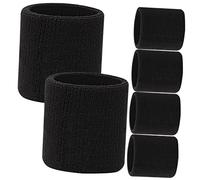 MOTHNUR 6Pcs Elastic Sports Wristbands Sweat Absorbent Bracelets for Running Basketball Football Comfortable Wrist Protector for Injury Prevention and Sprain